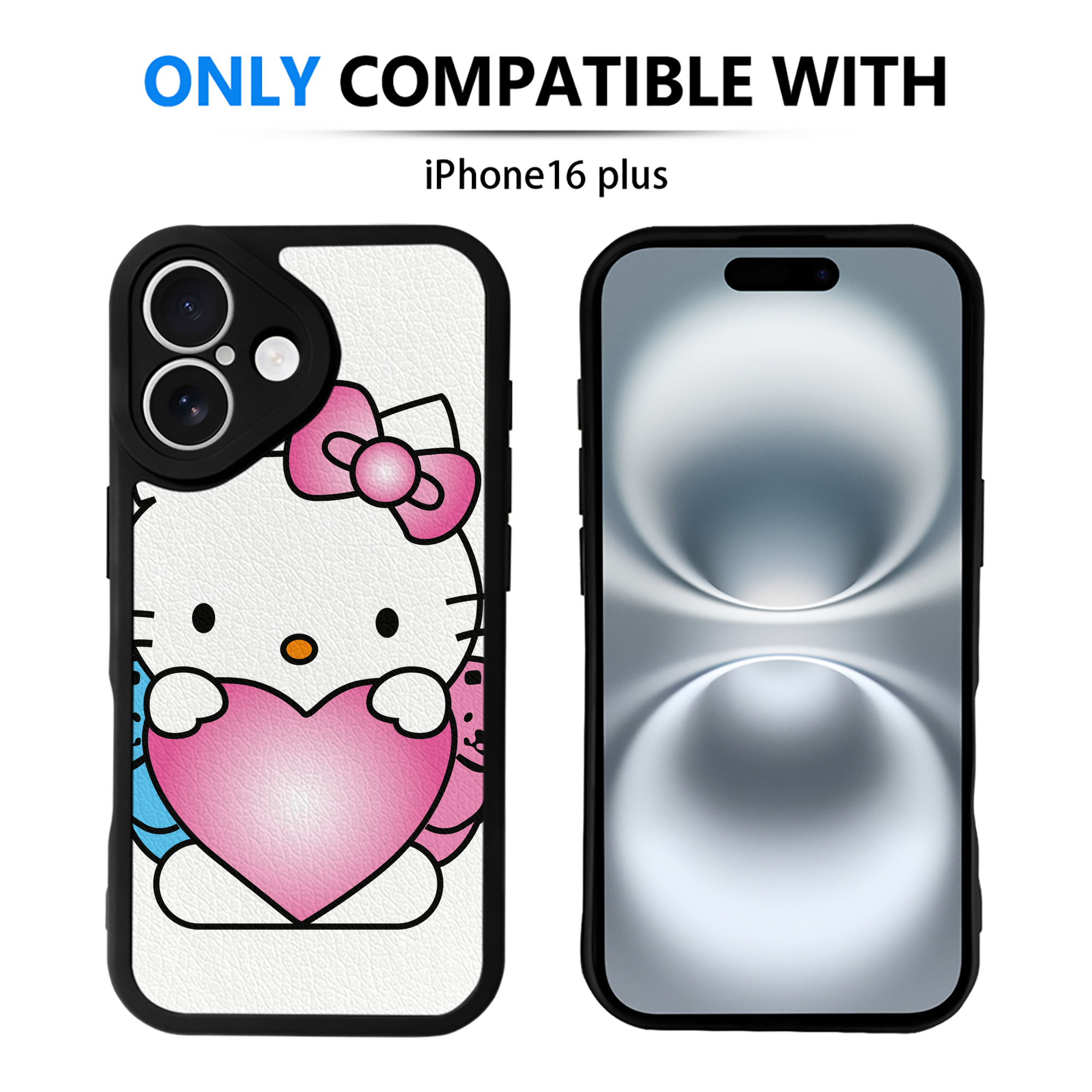 （画像用） Hello Kitty ハローキティ 【iPhone 16シリーズ対応】シリコンスマホケース（レザー調） 材質：シリコン